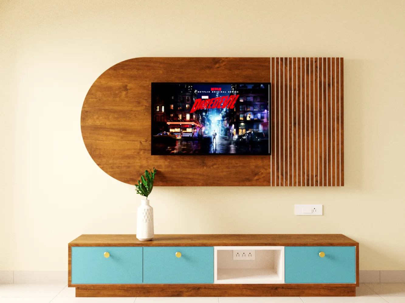 need name, description, specification and specification value with TV Unit Focused Design at Deskanddecor