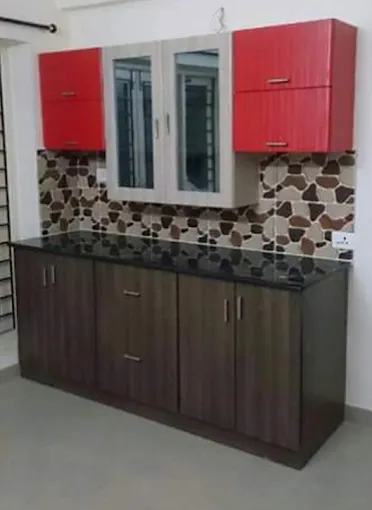 Modern Modular Kitchen with Two-Tone Cabinets with Modular Kitchen at Deskanddecor