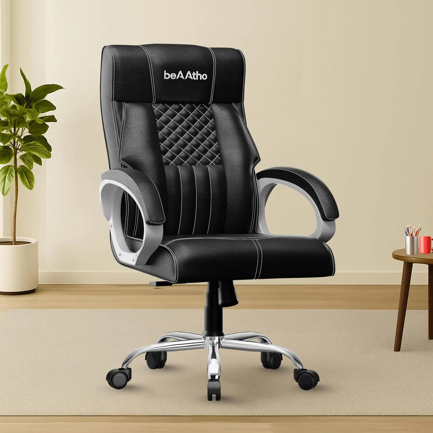 Oxford Leatherette Office Chair with 3 Years Warranty by beAAtho with Executive Chairs at Deskanddecor